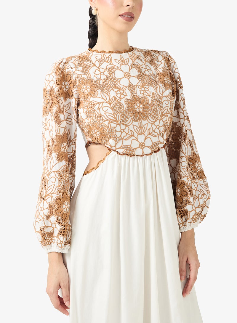 Threadz by Ajooni Floral Embroidered Dress - Image 3